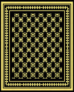 Black And Yellow Abstract Geometric Pattern Rug