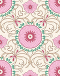 Pink Floral Vines Pattern Rug