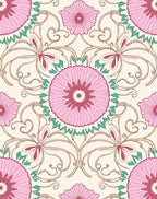 Pink Floral Vines Pattern Rug