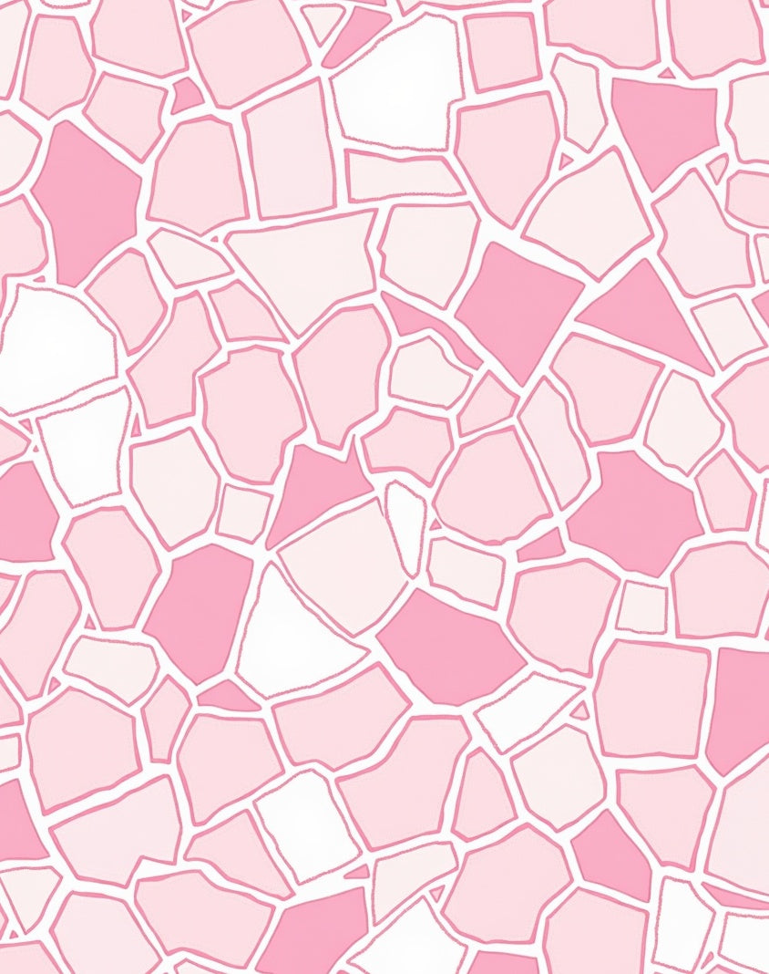 Pink Irregular Mosaic Tile Pattern Rug