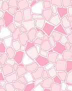 Pink Irregular Mosaic Tile Pattern Rug