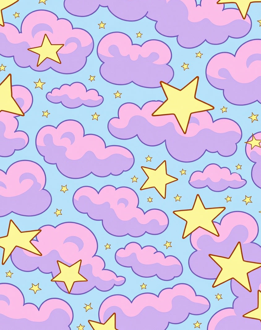 Whimsical Starry Sky Clouds Design Rug