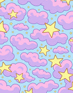 Whimsical Starry Sky Clouds Design Rug