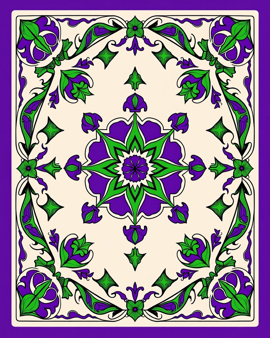 Vibrant Floral Medallion Pattern Rug
