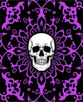 Purple Floral Skull Mandala Rug