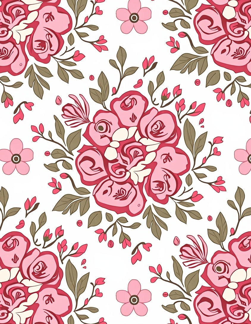 Whimsical Floral Bouquet Pattern Rug