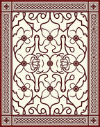 Ornate Floral Red Pattern Rug