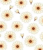 Cream Floral Pattern With Buds Rug