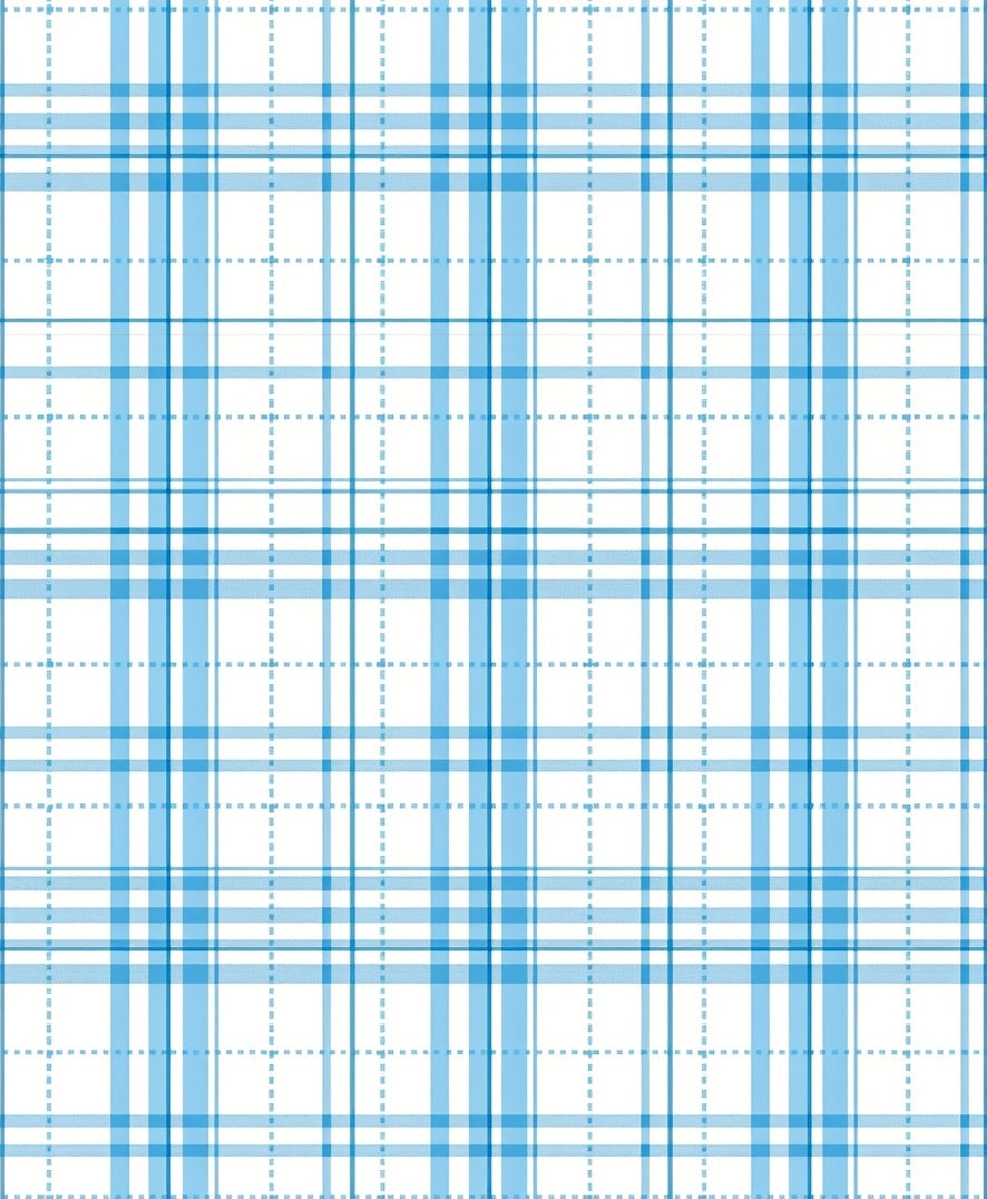 Classic Blue Plaid Pattern Rug