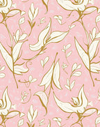 Botanical Floral Gold Outline Rug