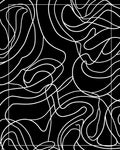 Chic Black White Abstract Swirl Pattern Rug