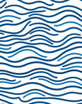 Cool Blue Wave Pattern Design Rug