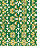 Golden Daisy Floral Geometric Pattern Rug