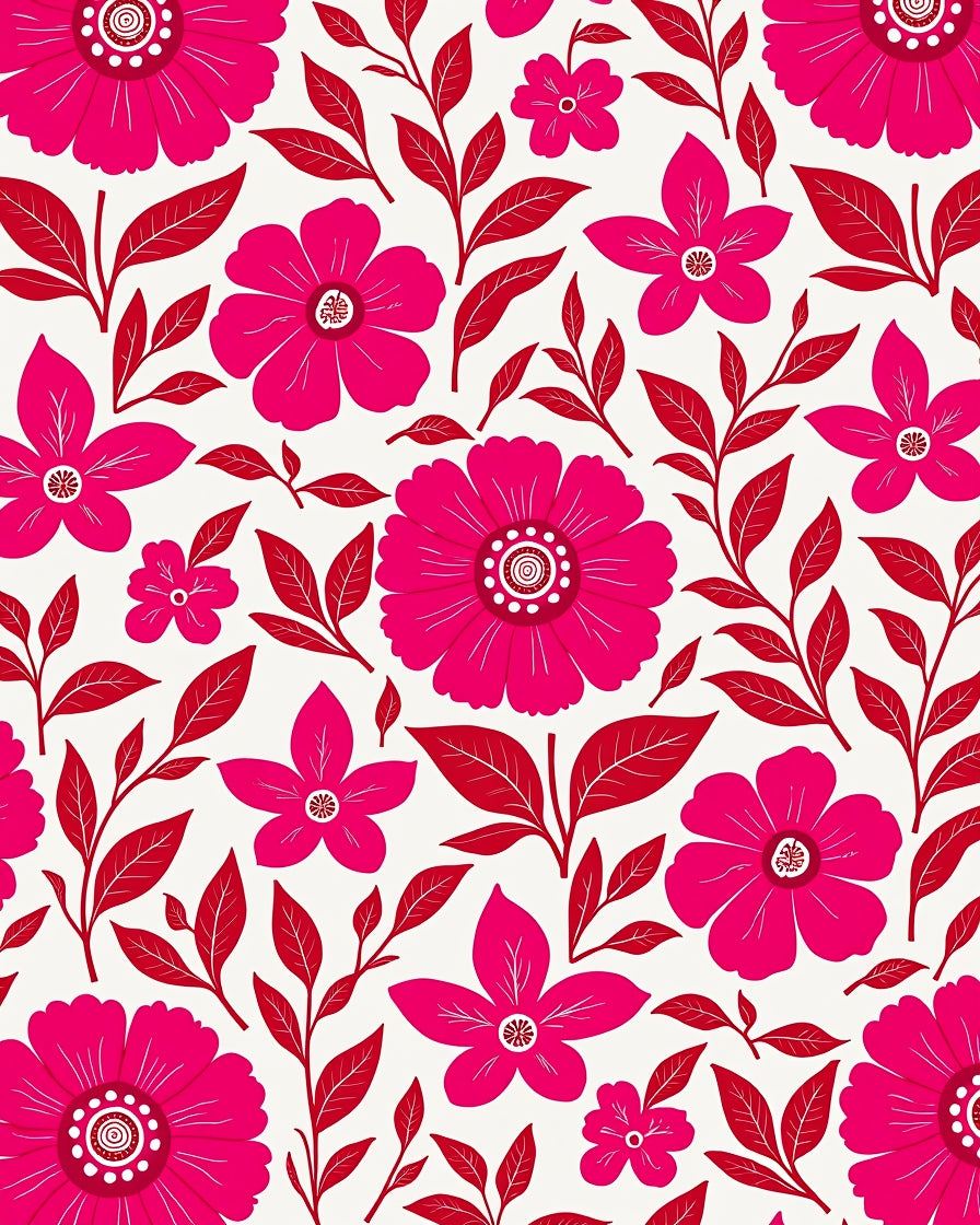 Vibrant Bold Floral Pattern Rug