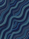 Blue Wave Pattern Abstract Rug
