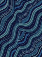 Blue Wave Pattern Abstract Rug