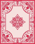 Ornate Red Floral Medallion Pattern Rug
