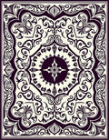 Ornate Scrollwork Floral Mandala Rug