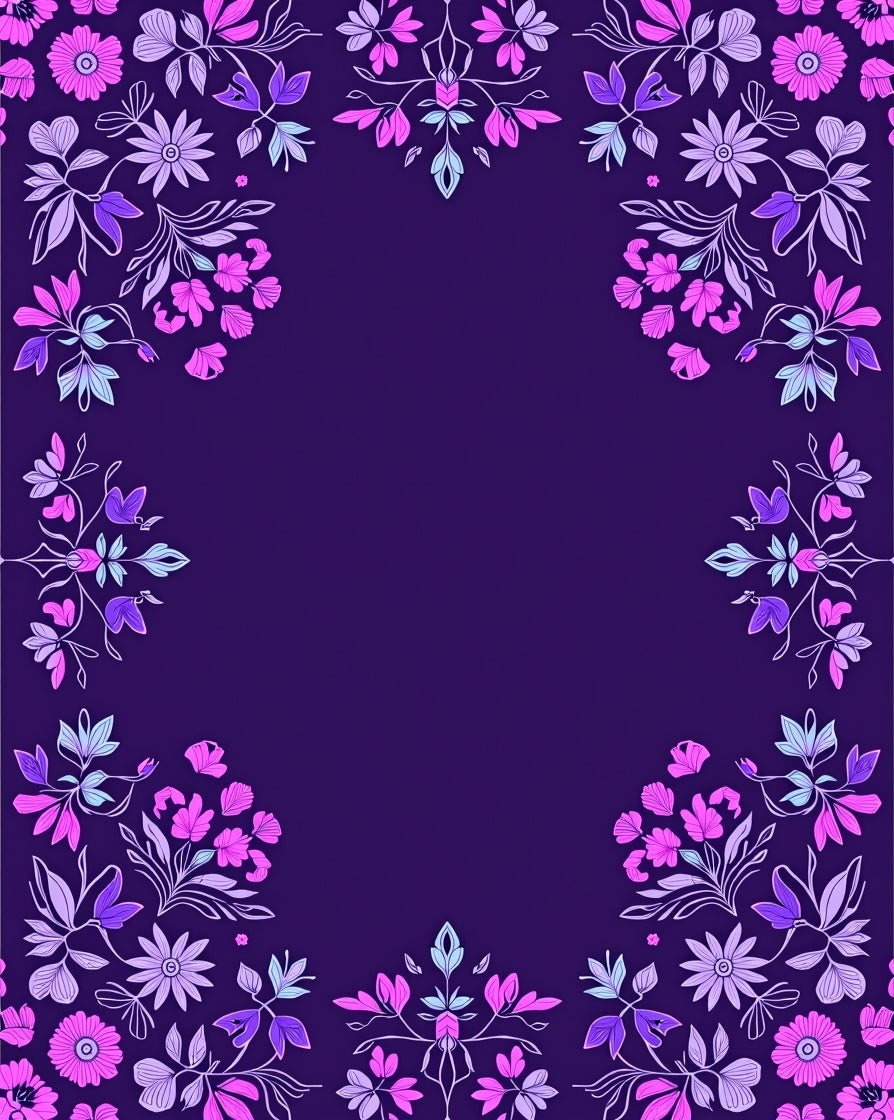 Elegant Floral Vines Pattern Rug