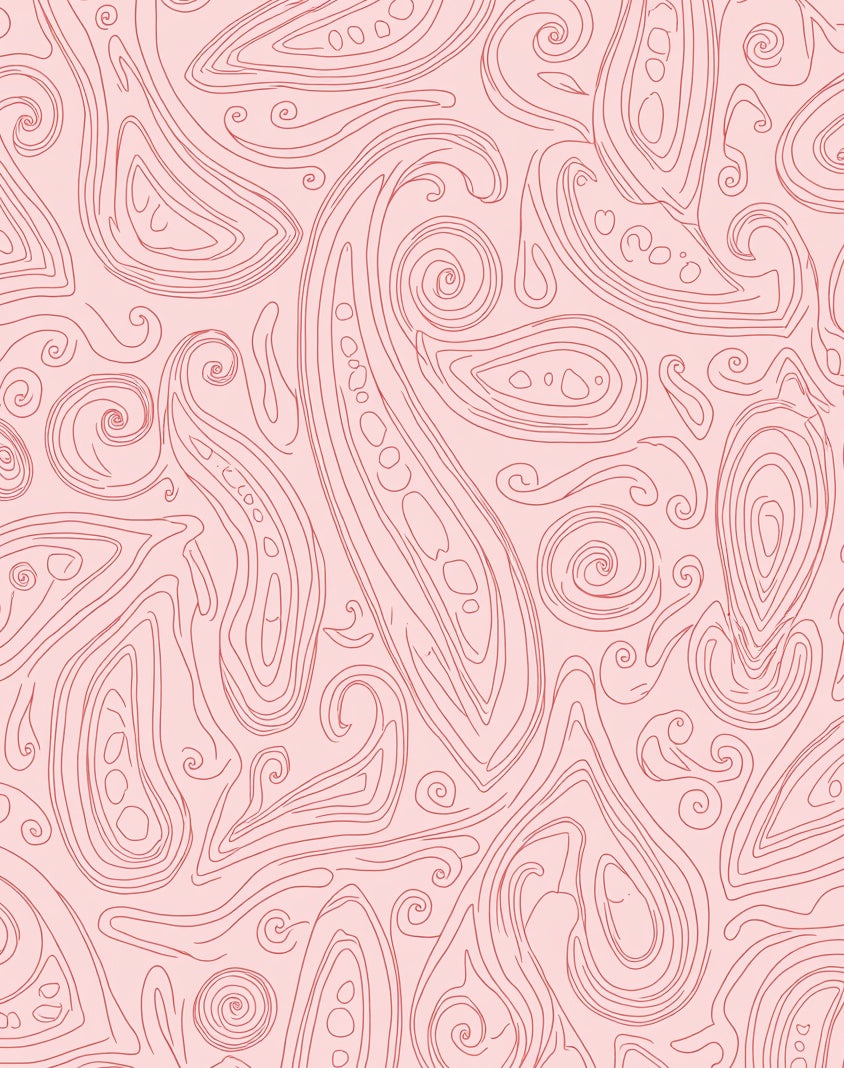 Pink Paisley Contour Abstract Design Rug