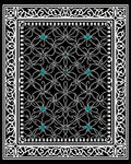 Interlocking Floral Pattern With Teal Accents Rug