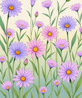 Delicate Floral Meadow Pattern Rug