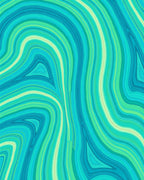 Oceanic Wave Patterned Abstract Design Rug