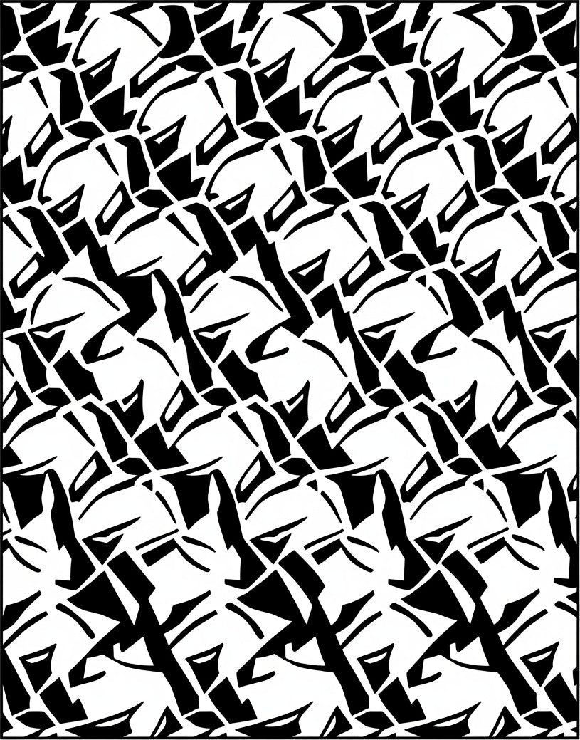 Bold Abstract Black White Pattern Rug