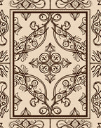 Brown Flourish Traditional Pattern Rug