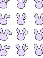 Cute Purple Bunny Pattern Rug