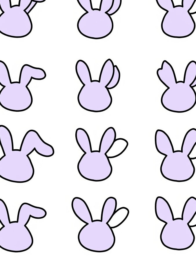 Cute Purple Bunny Pattern Rug