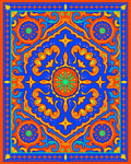 Vibrant 2-Color Mandala Pattern Rug