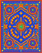Vibrant 2-Color Mandala Pattern Rug