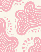 Soft Pink Abstract Organic Lines Rug