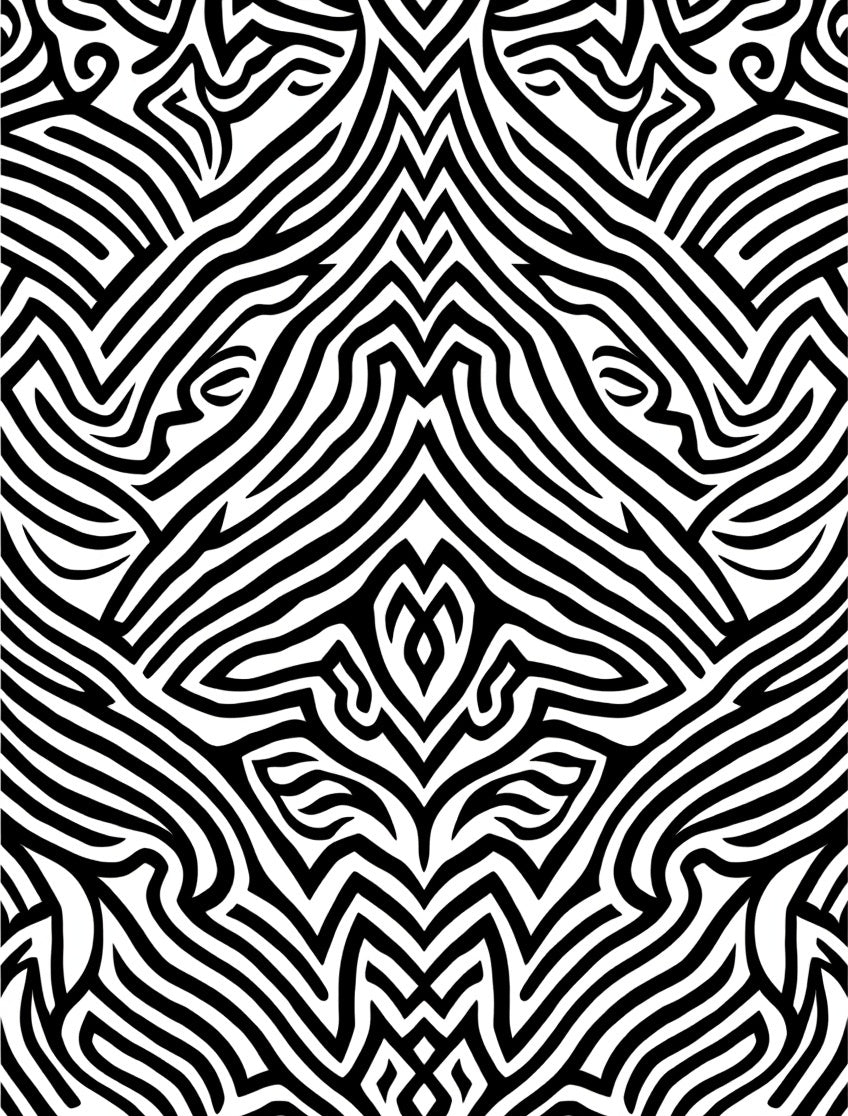 Monochromatic Bold Organic Lines Rug