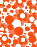 Retro Orange Flower Bubble Design Rug