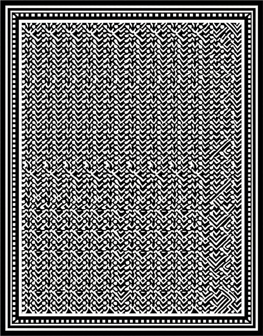 Monochrome Maze Pattern Rug