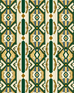 Geometric Emerald Gold Diamond Arrangement Rug