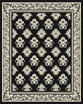 Damask Floral Scrolling Border Pattern Rug