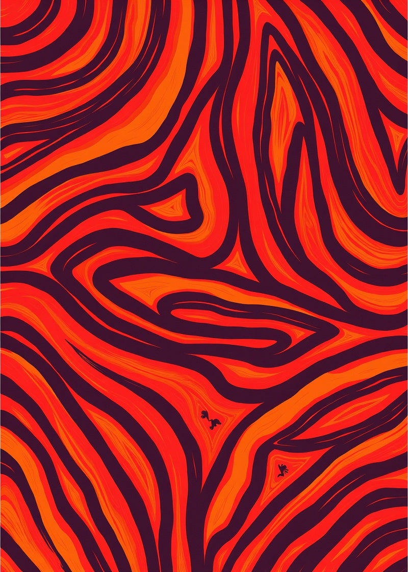 Bold Wavy Tiger Stripe Design Rug