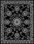 Black and White Intricate Floral Mandala Rug