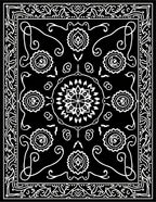 Black and White Intricate Floral Mandala Rug