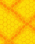 Golden Hexagon Sunburst Pattern Rug