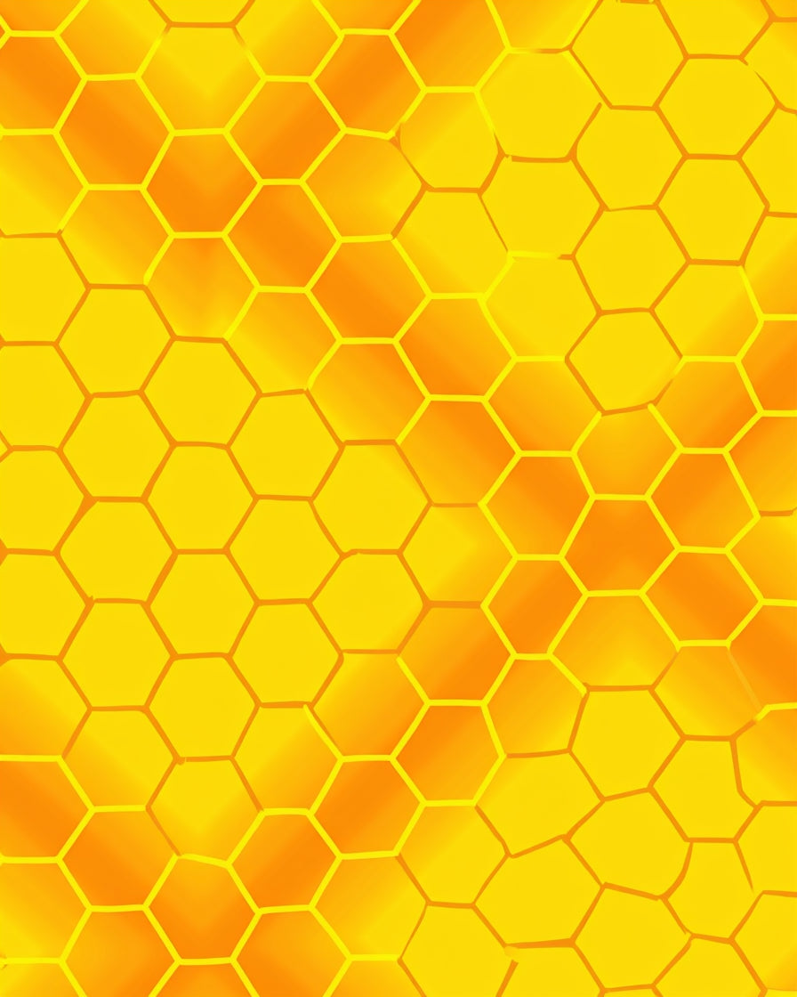 Golden Hexagon Sunburst Pattern Rug