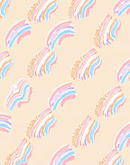 Pastel Striped Abstract Print Rug