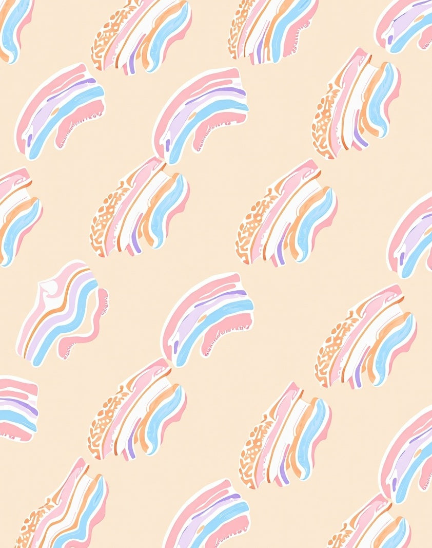 Pastel Striped Abstract Print Rug