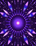 Radiant Violet Geometric Burst Rug