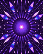Radiant Violet Geometric Burst Rug