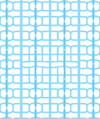 Light Blue Geometric Grid Pattern Rug