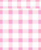 Pink White Gingham Checkered Pattern Rug